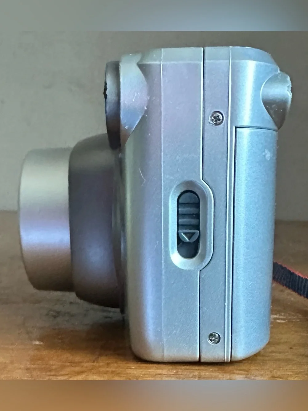 Polaroid Silver Point-and-Shoot Camera with Red-Trim Strap
